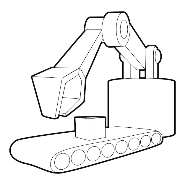 Groot graafmachinepictogram Overzichtsillustratie van groot graafmachine vectorpictogram voor web