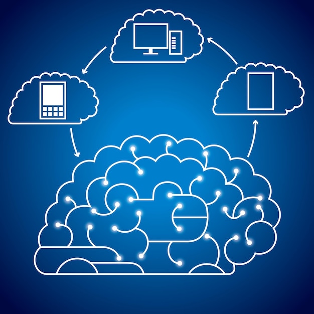 Groot idee ontwerpconcept, cloud computing-concept.