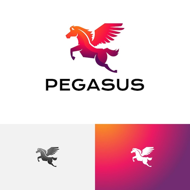 Groot Pegasus Flying Jumping Winged Horse Logo