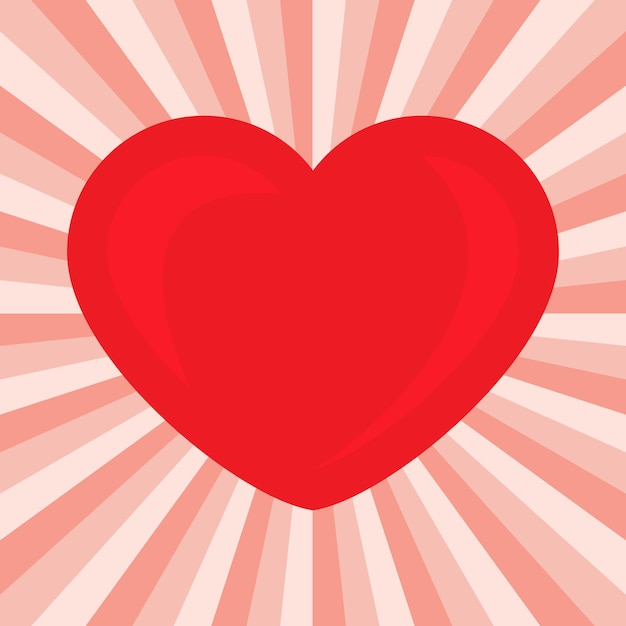 Groot rood hart. Romantisch liefdessymbool van valentijnsdag. Vector illustratie.