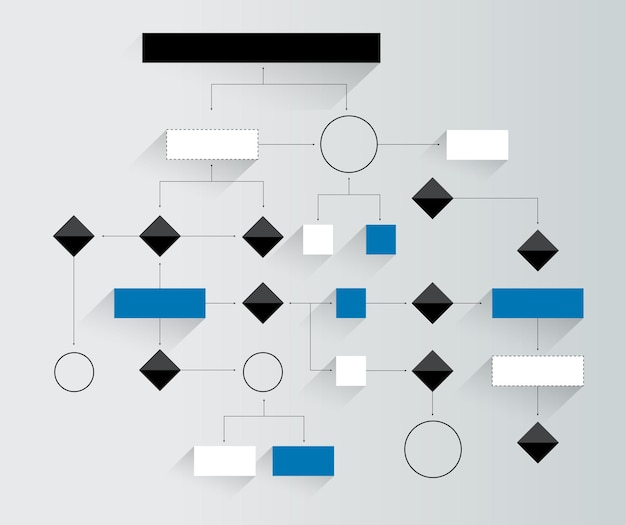 Groot stroomdiagram Geometrisch schema Presentatie infographics-element zonder tekst