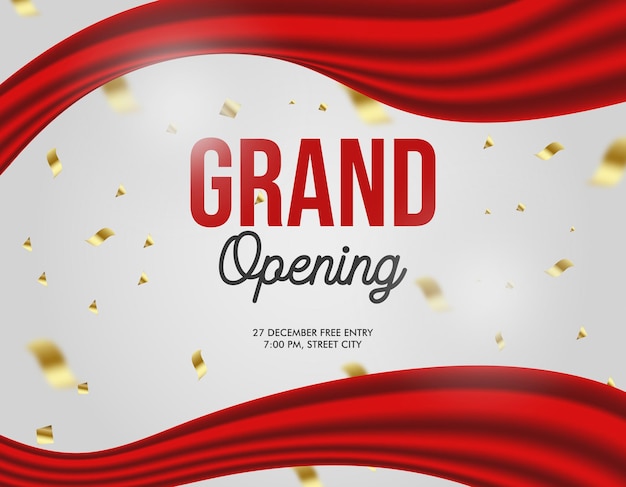 Grootse opening banner vector ontwerp