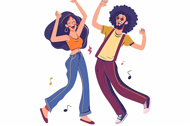 Groove night party on it dancing party 70s seventies music vector illustration