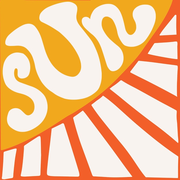 Vector groove poster with summer sun in vector