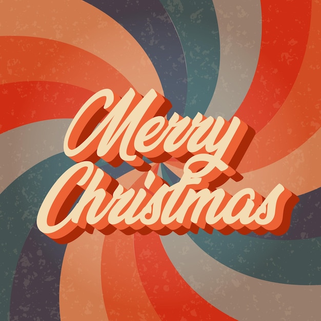 Groove retro Christmas card Vector illustration