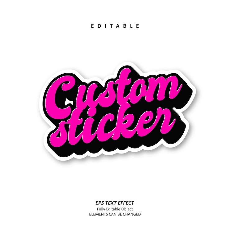 Vector groovy aangepaste sticker citaat teksteffect bewerkbare premium premium vector
