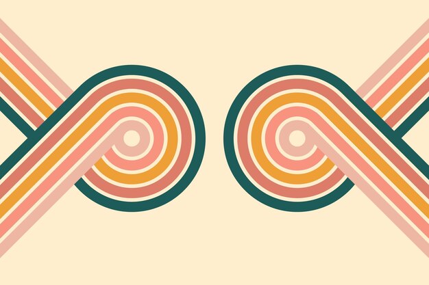 Вектор Груви абстрактный радужный вихрь фона ретро 1960-х и 1970-х векторный стиль дизайна