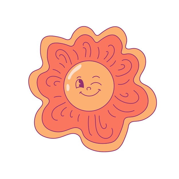 Groovy bloem karakter vectorillustratie