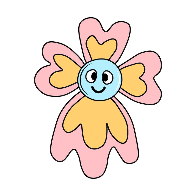 Groovy bloem vectorillustratie