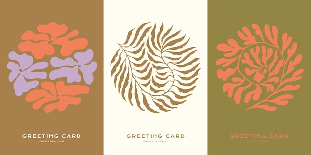 Groovy bloemen vector illustratie sjabloon voor briefkaart of banner