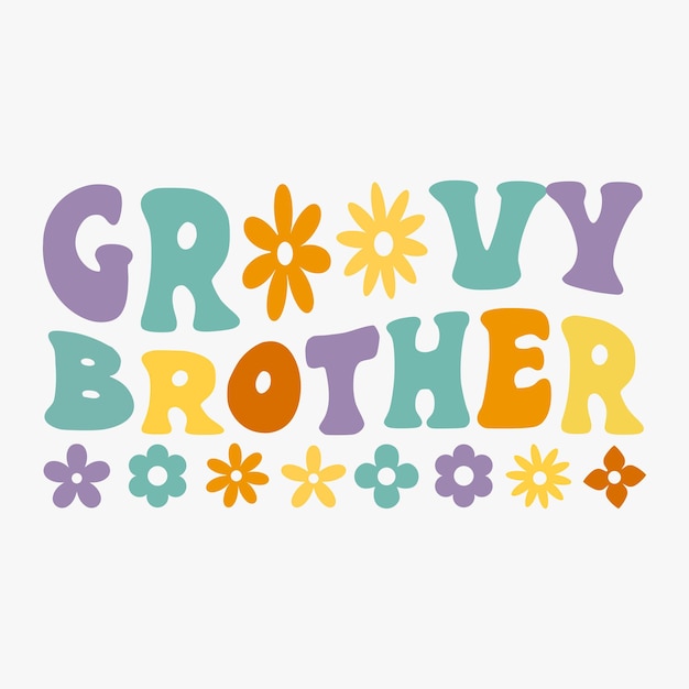 Groovy broer retro t-shirt ontwerp