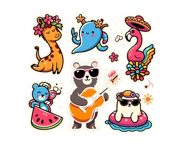 Vector groovy cartoon animal vector icon graphic logo design