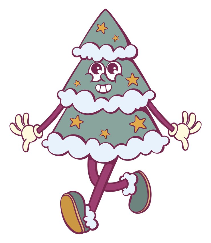 Vector グルービー クリスマスツリー マスコット 気まぐれなキャラクター