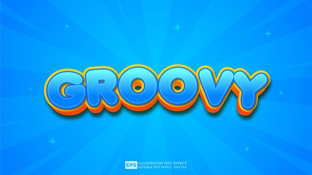 Groovy 編集可能な 3D テキスト効果フォント