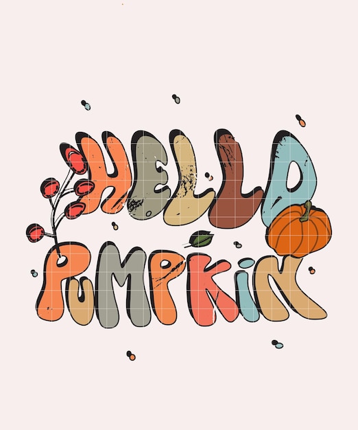 groovy Fall autumn typography lettering design,Thanksgiving lettering  t-shirt design,groovy t-shirt