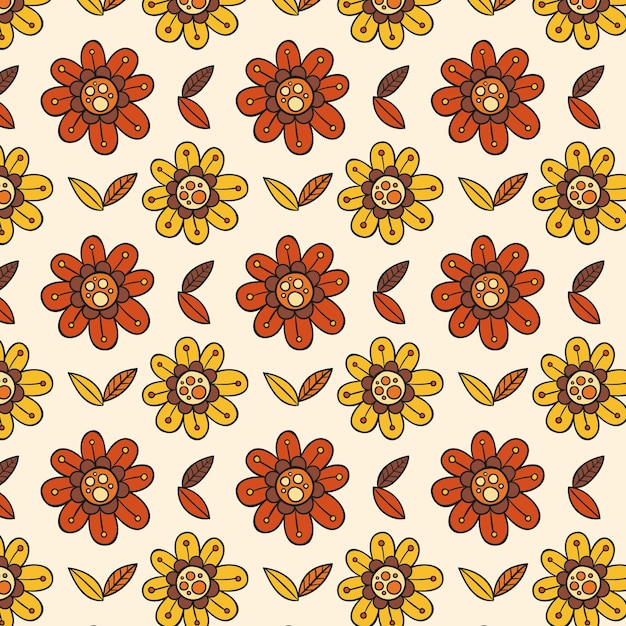 Vector groovy floral pattern