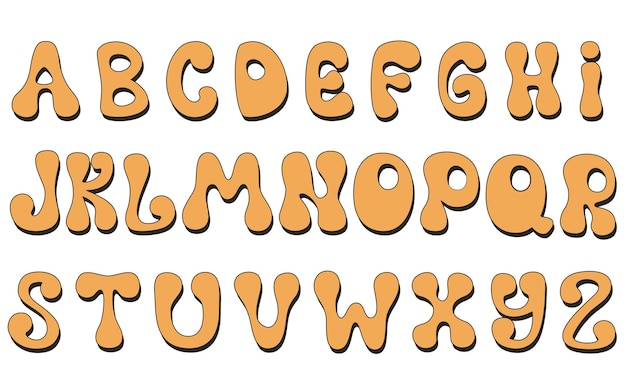 Groovy font clip art illustration