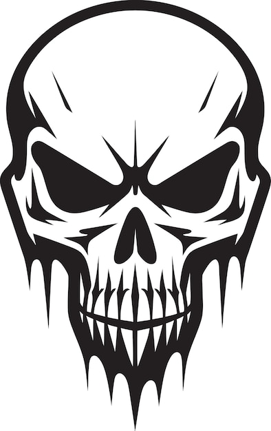 Groovy Gravitas Funky Skullhead in Black Monochrome Marvel Cool Vector Skull Design