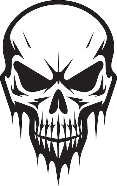 Groovy Gravitas Funky Skullhead in zwart monochroom Marvel Cool Vector Skull Design