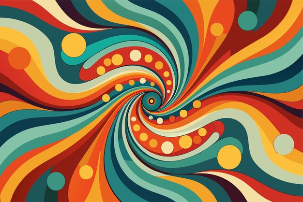 Groovy hippie 70s backgrounds Waves swirl twirl pattern Twisted and distorted vector texture