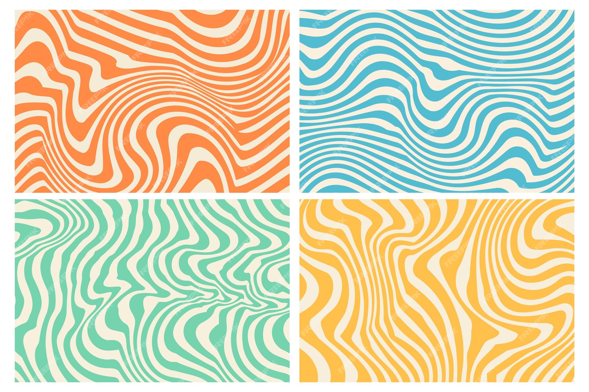 Premium Vector  Captivating 70's hippie background in wavy line