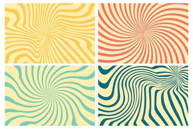 Groovy hippie 70s backgrounds with waves swirl twirl pattern