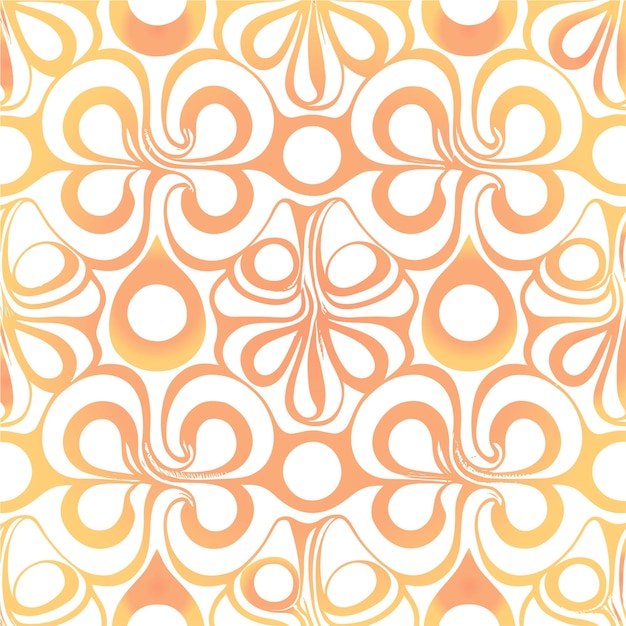 Groovy hippie 70s elements in trendy flower and psychedelic style seamless vector pattern