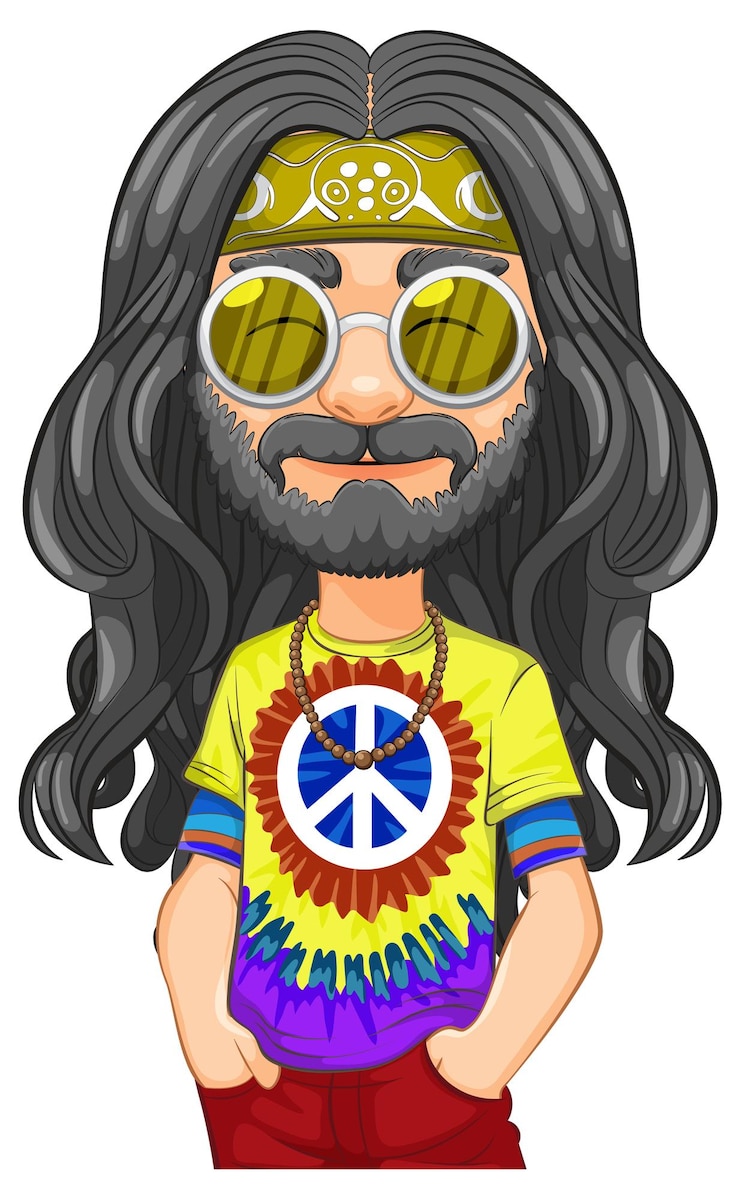 Vector groovy hippie personage illustratie
