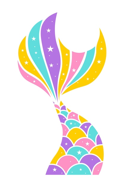 Vector groovy mermaid tail vector