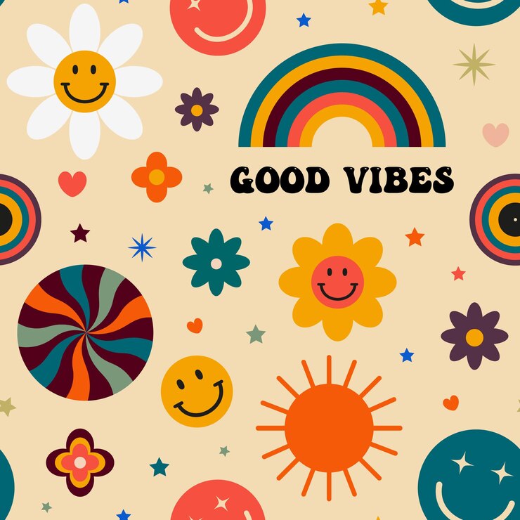 Groovy pattern with retro funky elements