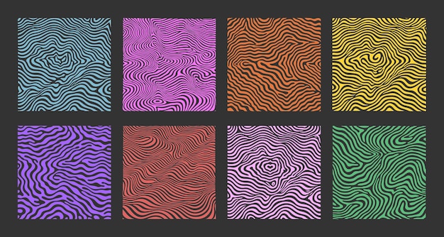 Groovy psychedelische Y2K stijl swirl achtergrond platte stijl ontwerp vector illustratie