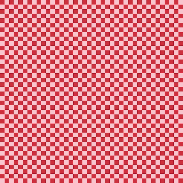 Vector groovy red and white checkerboard y2k 90s retro seamless pattern vector background