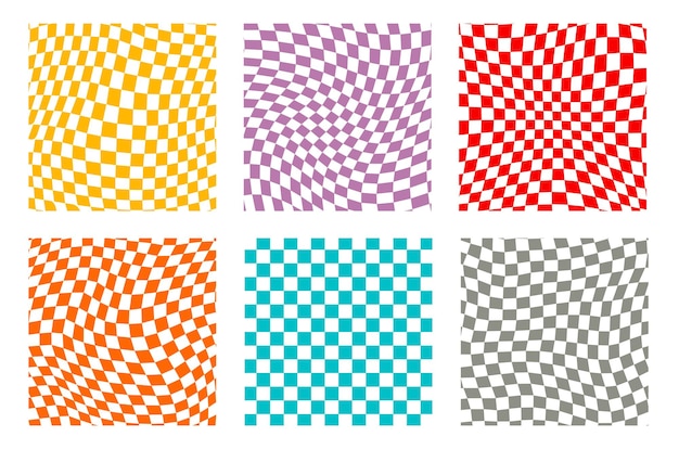 Groovy retro pattern background in psychedelic checkered backdrop style a chessboard in a minimalist abstract design with a 60s 70s aesthetic vibe hippie style y2k funky print vector illustration