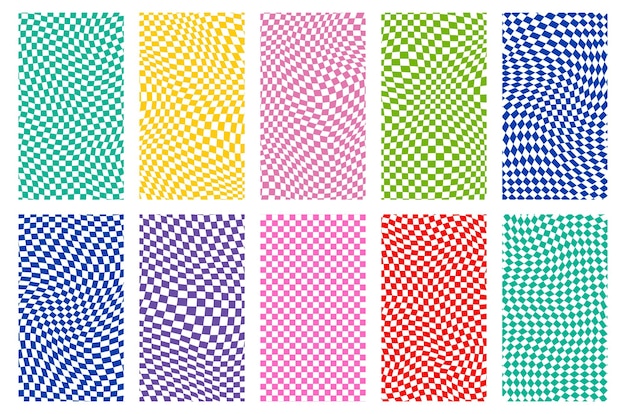 Groovy retro pattern background in psychedelic checkered backdrop style A chessboard in a minimalist abstract design with a 60s 70s aesthetic vibe hippie style y2k funky print vector illustration