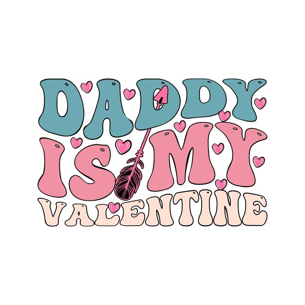 Vector groovy retro valentine's day tshirt