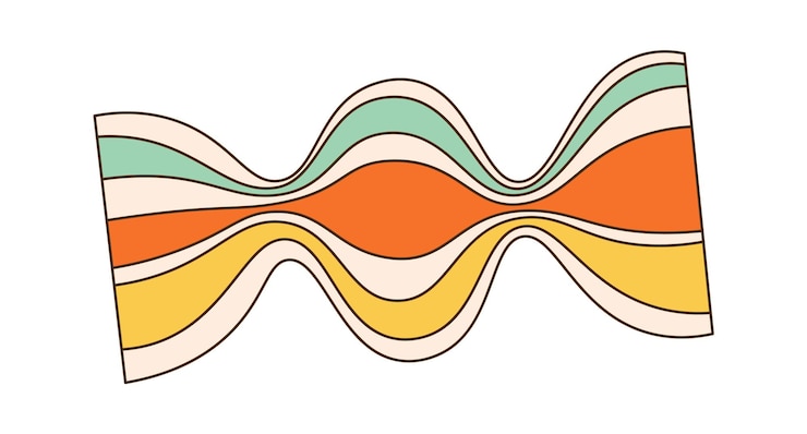 Vector groovy retro wave
