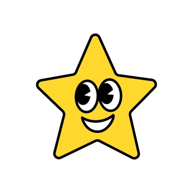Groovy ster karakter vector illustratie
