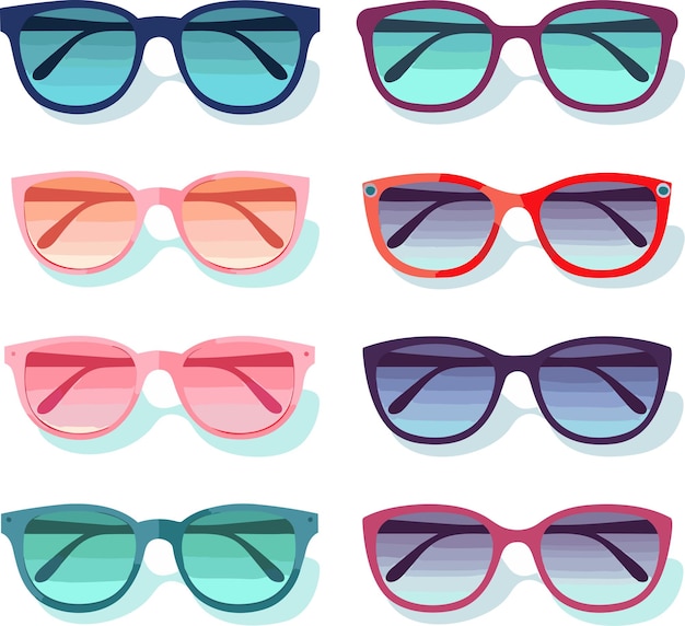 Groovy Sunglasses Set vector illustration