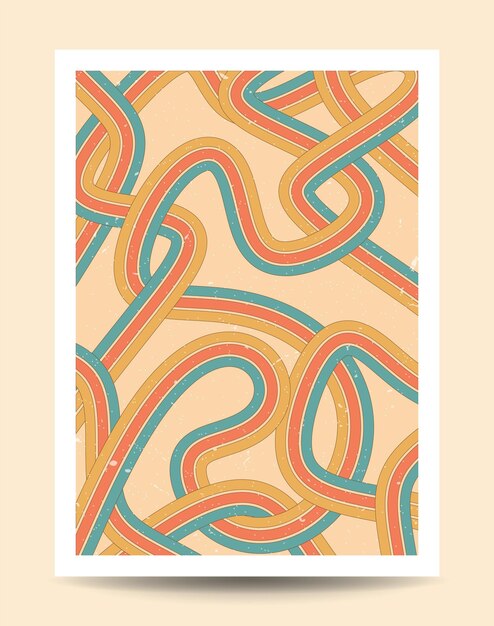 Vector groovy waves naadloos patroon poster