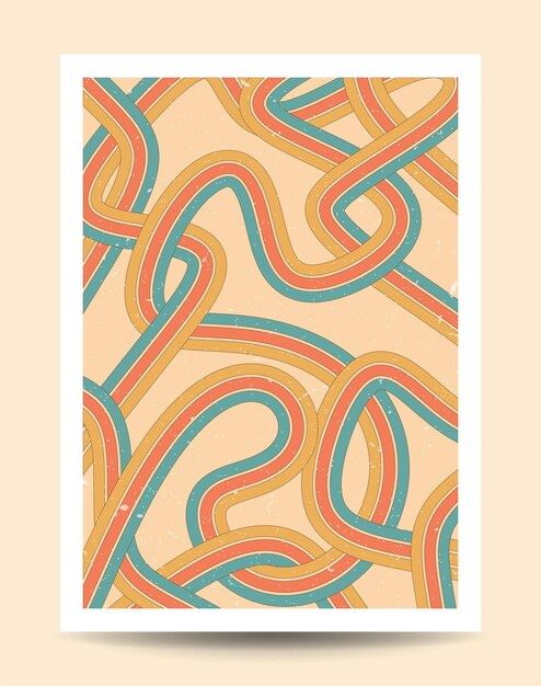 Groovy Waves Naadloos patroon poster