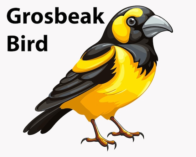 Vector grosbeak bird mascot vector illustration