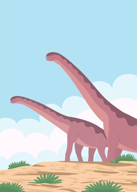 Vector grote alamosaurus met een lange nek uit de jura-periode