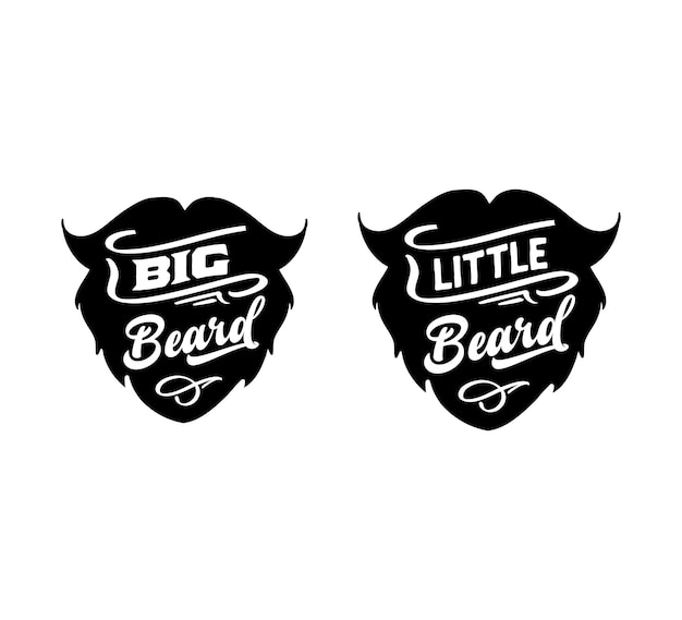 Grote baard kleine baard littlest beard citeert typografie belettering voor tshirt ontwerp