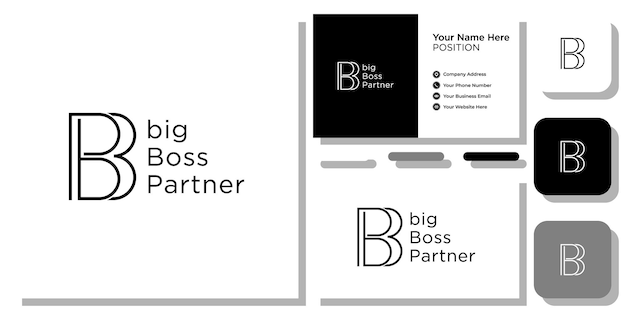 Grote baas-partner in bbp-vorm met sjabloon voor visitekaartjes
