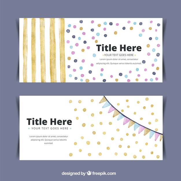 Grote banners met slinger en confetti