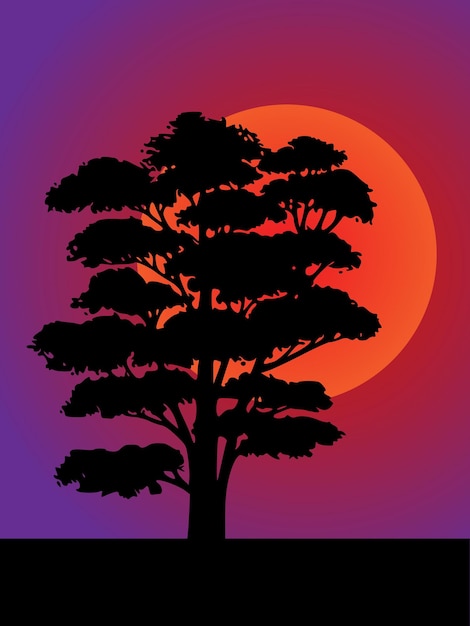 Grote boom silhouet vector design