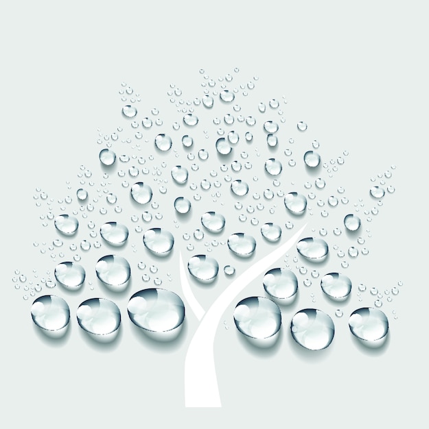 grote boom teken waterdruppel vector