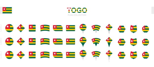 Grote collectie Togo-vlaggen in verschillende vormen en effecten