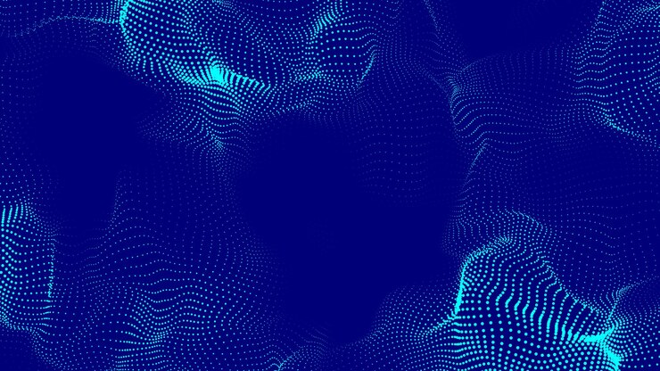Vector grote datastroom abstracte golf met bewegende stippen stroom van deeltjes vectorillustratie cybertechnologie