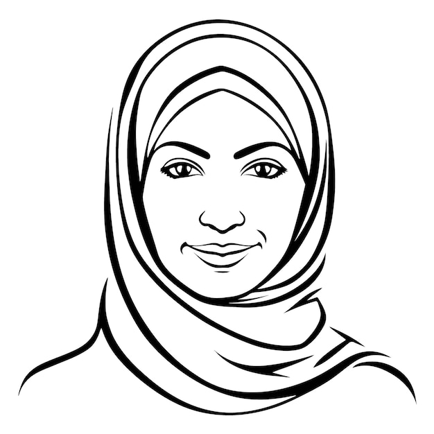 Grote en mooie moslimvrouw vector kunst